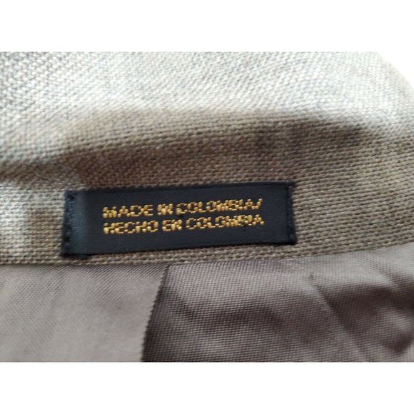 STAFFORD MENS 46R BLAZER BROWN POLYESTER/WOOL TWO-BUTTON ONE-VENT RN#:8709 B-396 - Picture 6 of 11